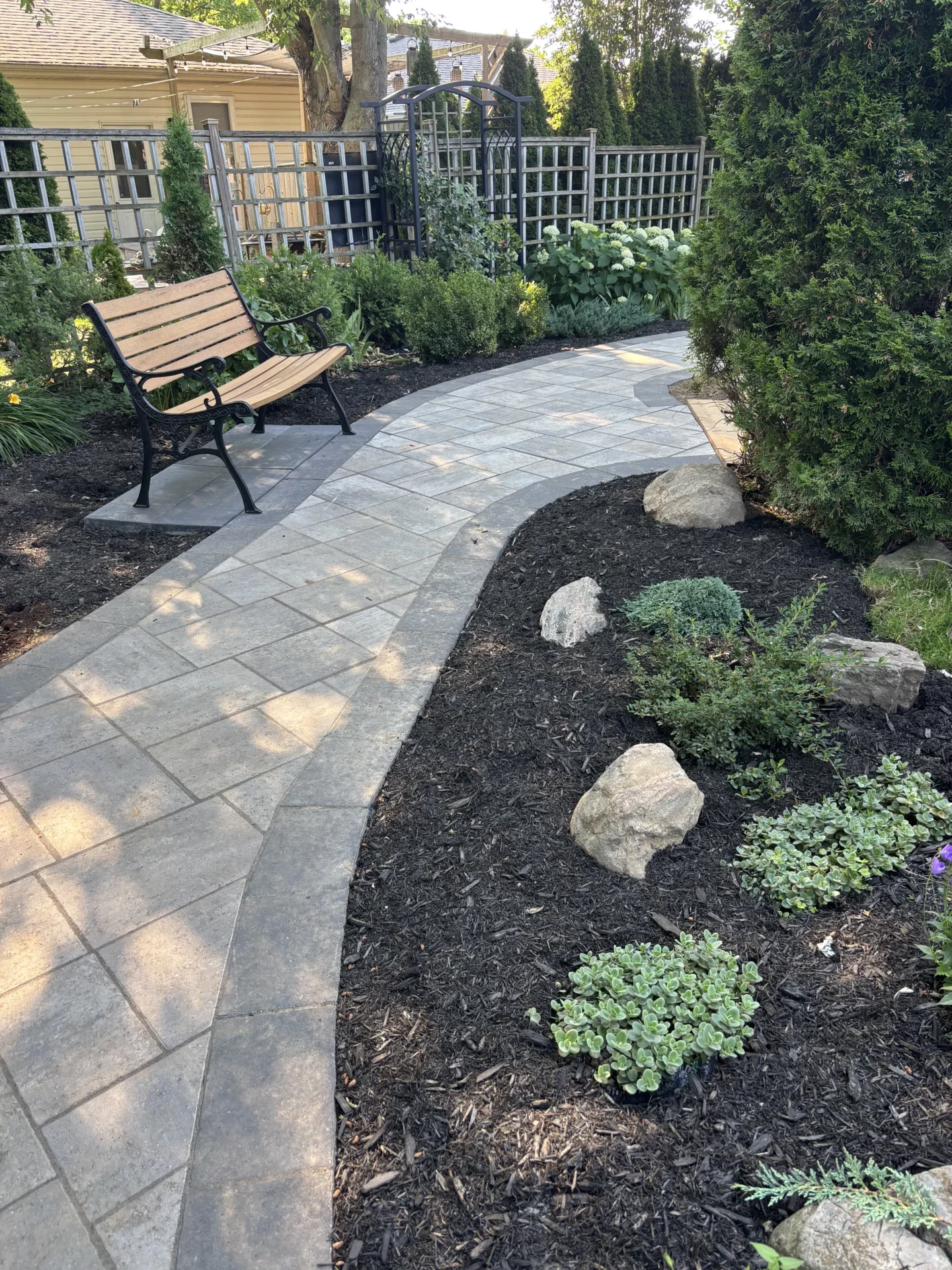 interlock patio to hardscape your yard by Gamble Property Services.